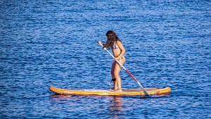 girl paddling